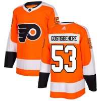 Adidas Philadelphia Flyers #53 Shayne Gostisbehere Orange Home Authentic Stitched Youth NHL Jersey