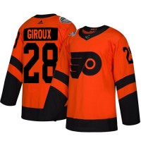 Adidas Philadelphia Flyers #28 Claude Giroux Orange Authentic 2019 Stadium Series Stitched Youth NHL Jersey