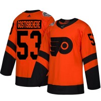 Adidas Philadelphia Flyers #53 Shayne Gostisbehere Orange Authentic 2019 Stadium Series Stitched Youth NHL Jersey