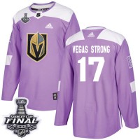 Adidas Vegas Golden Knights #17 Vegas Strong Purple Authentic Fights Cancer 2018 Stanley Cup Final Stitched Youth NHL Jersey
