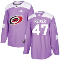 Adidas Carolina Hurricanes #47 James Reimer Purple Authentic Fights Cancer Stitched Youth NHL Jersey