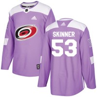 Adidas Carolina Hurricanes #53 Jeff Skinner Purple Authentic Fights Cancer Stitched Youth NHL Jersey