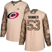 Adidas Carolina Hurricanes #53 Jeff Skinner Camo Authentic 2017 Veterans Day Stitched Youth NHL Jersey