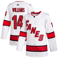 Adidas Carolina Hurricanes #14 Justin Williams White Road Authentic Stitched Youth NHL Jersey