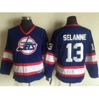 Winnipeg Jets #13 Teemu Selanne Light Blue CCM Throwback Stitched Youth NHL Jersey