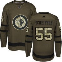 Adidas Winnipeg Jets #55 Mark Scheifele Green Salute to Service Stitched Youth NHL Jersey