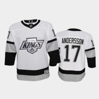 Adidas Los Angeles Kings #17 Lias Andersson Youth 2021-22 Alternate Game NHL Jersey - White