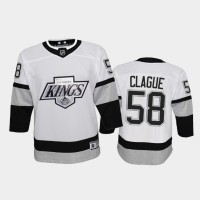 Adidas Los Angeles Kings #58 Kale Clague Youth 2021-22 Alternate Game NHL Jersey - White