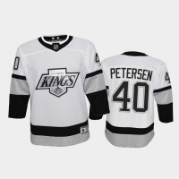 Adidas Los Angeles Kings #40 Cal Petersen Youth 2021-22 Alternate Game NHL Jersey - White