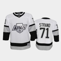 Adidas Los Angeles Kings #71 Austin Strand Youth 2021-22 Alternate Game NHL Jersey - White