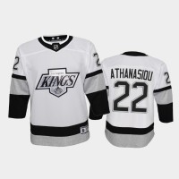 Adidas Los Angeles Kings #22 Andreas Athanasiou Youth 2021-22 Alternate Game NHL Jersey - White