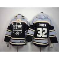 Los Angeles Kings #32 Jonathan Quick Black Sawyer Hooded Sweatshirt Stitched Youth NHL Jersey