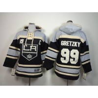 Los Angeles Kings #99 Wayne Gretzky Black Sawyer Hooded Sweatshirt Stitched Youth NHL Jersey