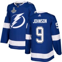Adidas Tampa Bay Lightning #9 Tyler Johnson Blue Home Authentic Youth 2020 Stanley Cup Champions Stitched NHL Jersey