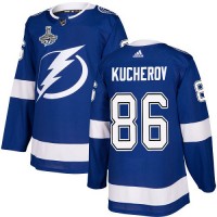 Adidas Tampa Bay Lightning #86 Nikita Kucherov Blue Home Authentic Youth 2020 Stanley Cup Champions Stitched NHL Jersey