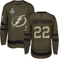 Adidas Tampa Bay Lightning #22 Kevin Shattenkirk Green Salute to Service Youth 2020 Stanley Cup Champions Stitched NHL Jersey