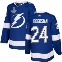 Adidas Tampa Bay Lightning #24 Zach Bogosian Blue Home Authentic Youth 2020 Stanley Cup Champions Stitched NHL Jersey