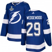 Adidas Tampa Bay Lightning #29 Scott Wedgewood Blue Home Authentic Youth 2020 Stanley Cup Champions Stitched NHL Jersey