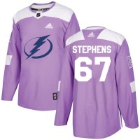 Adidas Tampa Bay Lightning #67 Mitchell Stephens Purple Authentic Fights Cancer Youth Stitched NHL Jersey