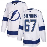 Adidas Tampa Bay Lightning #67 Mitchell Stephens White Road Authentic Youth Stitched NHL Jersey