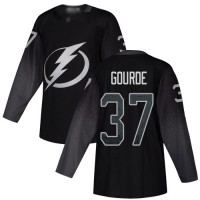 Adidas Tampa Bay Lightning #37 Yanni Gourde Black Alternate Authentic Youth Stitched NHL Jersey
