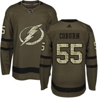 Adidas Tampa Bay Lightning #55 Braydon Coburn Green Salute to Service Stitched Youth NHL Jersey