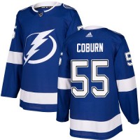 Adidas Tampa Bay Lightning #55 Braydon Coburn Blue Home Authentic Stitched Youth NHL Jersey