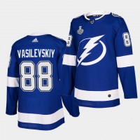 Adidas Tampa Bay Lightning #88 Andrei Vasilevskiy Blue Home Authentic 2021 NHL Stanley Cup Final Patch Jersey