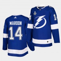 Adidas Tampa Bay Lightning #14 Patrick Maroon Blue Home Authentic 2021 NHL Stanley Cup Final Patch Jersey
