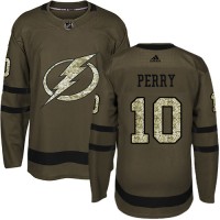 Adidas Tampa Bay Lightning #10 Corey Perry Green Salute to Service Stitched Youth NHL Jersey