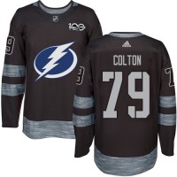 Adidas Tampa Bay Lightning #79 Ross Colton Black 1917-2017 100th Anniversary Stitched Youth NHL Jersey