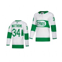 Adidas Toronto Maple Leafs #34 Auston Matthews White 2019 St. Patrick's Day Authentic Player Stitched Youth NHL Jersey