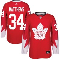 Adidas Toronto Maple Leafs #34 Auston Matthews Red Team Canada Authentic Stitched Youth NHL Jersey