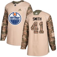 Adidas Edmonton Oilers #41 Mike Smith Camo Authentic 2017 Veterans Day Stitched Youth NHL Jersey