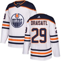 Adidas Edmonton Oilers #29 Leon Draisaitl White Road Authentic Stitched Youth NHL Jersey