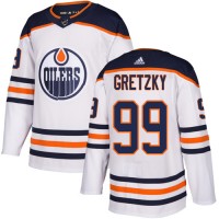 Adidas Edmonton Oilers #99 Wayne Gretzky White Road Authentic Stitched Youth NHL Jersey
