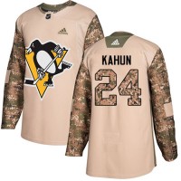 Adidas Pittsburgh Penguins #24 Dominik Kahun Camo Authentic 2017 Veterans Day Stitched Youth NHL Jersey