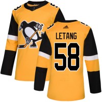 Adidas Pittsburgh Penguins #58 Kris Letang Gold Alternate Authentic Stitched Youth NHL Jersey