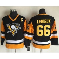 Pittsburgh Penguins #66 Mario Lemieux Black CCM Throwback Stitched Youth NHL Jersey