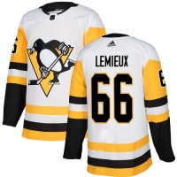 Adidas Pittsburgh Penguins #66 Mario Lemieux White Road Authentic Stitched Youth NHL Jersey