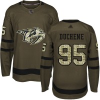 Adidas Nashville Predators #95 Matt Duchene Green Salute to Service Stitched Youth NHL Jersey