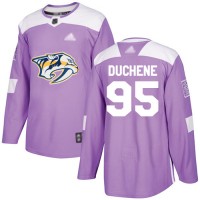 Adidas Nashville Predators #95 Matt Duchene Purple Authentic Fights Cancer Stitched Youth NHL Jersey
