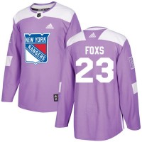 Adidas New York Rangers #23 Adam Foxs Purple Authentic Fights Cancer Stitched Youth NHL Jersey