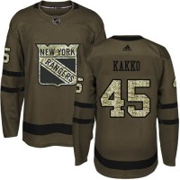 Adidas New York Rangers #45 Kappo Kakko Green Salute to Service Stitched Youth NHL Jersey