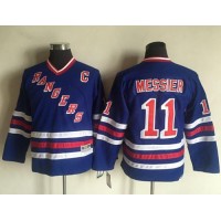 New York Rangers #11 Mark Messier Blue CCM Throwback Stitched Youth NHL Jersey