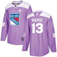 Adidas New York Rangers #13 Kevin Hayes Purple Authentic Fights Cancer Stitched Youth NHL Jersey
