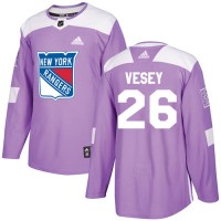 Adidas New York Rangers #26 Jimmy Vesey Purple Authentic Fights Cancer Stitched Youth NHL Jersey
