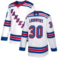 Adidas New York Rangers #30 Henrik Lundqvist White Road Authentic Stitched Youth NHL Jersey