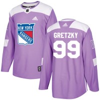 Adidas New York Rangers #99 Wayne Gretzky Purple Authentic Fights Cancer Stitched Youth NHL Jersey