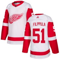 Adidas Detroit Red Wings #51 Valtteri Filppula White Road Authentic Stitched Youth NHL Jersey